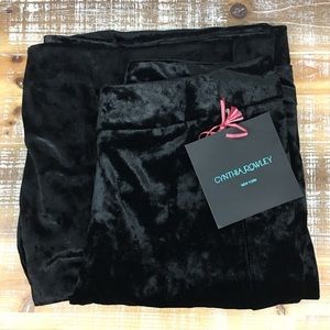 Cynthia Rowley Womens Black Velvet Wide Leg Pant 2